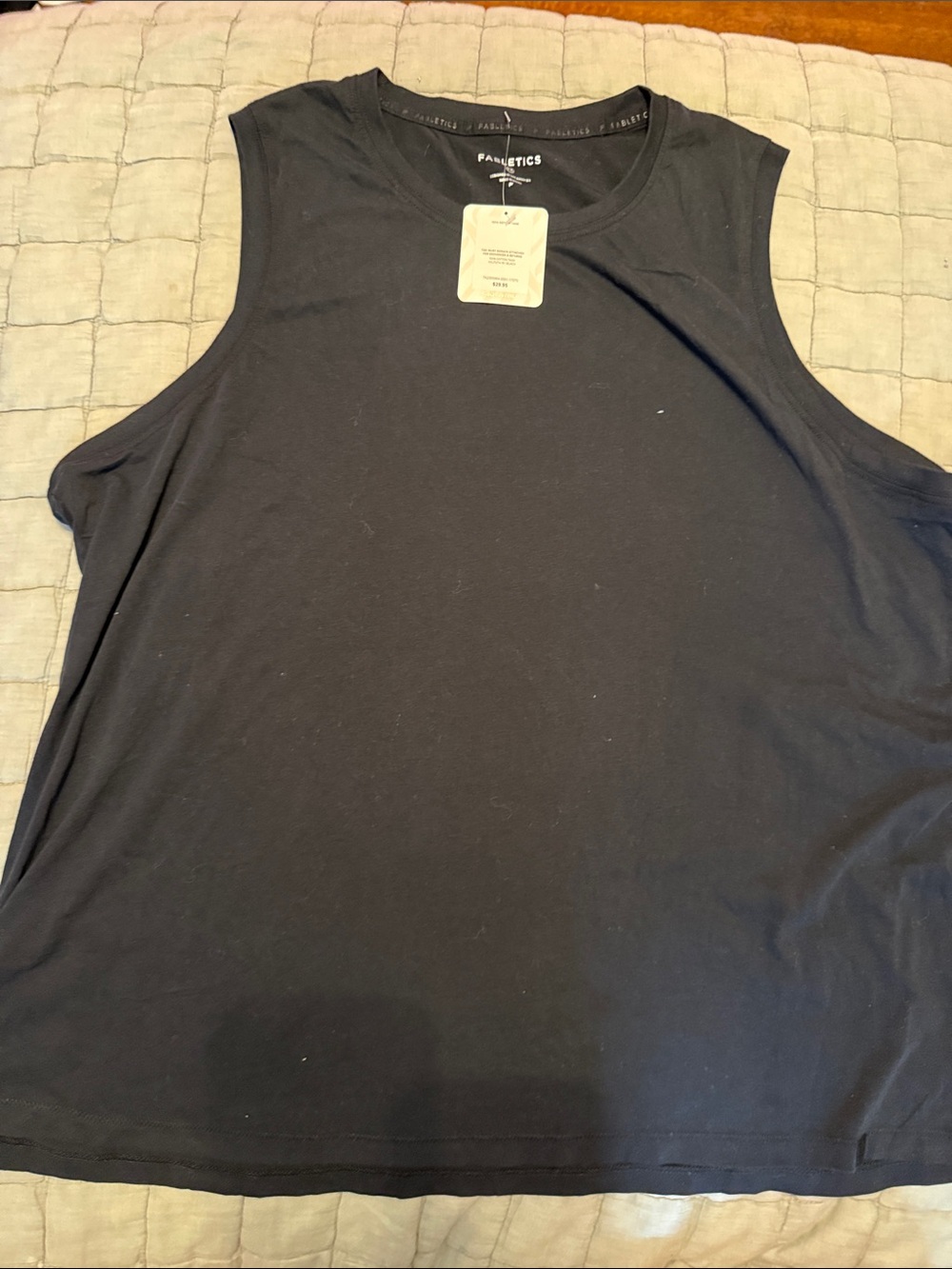 Fabletics Women’s Black Tank Top with Crew Neck